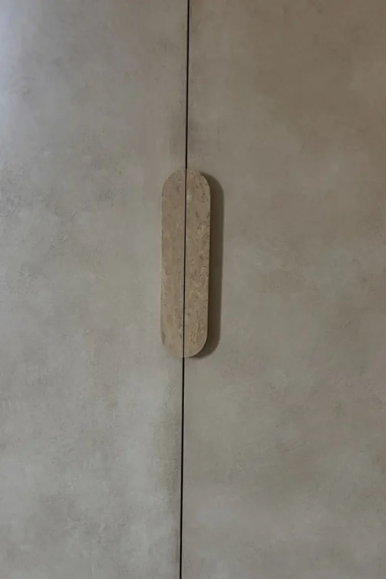 Close-up of a layered French wash wall finish