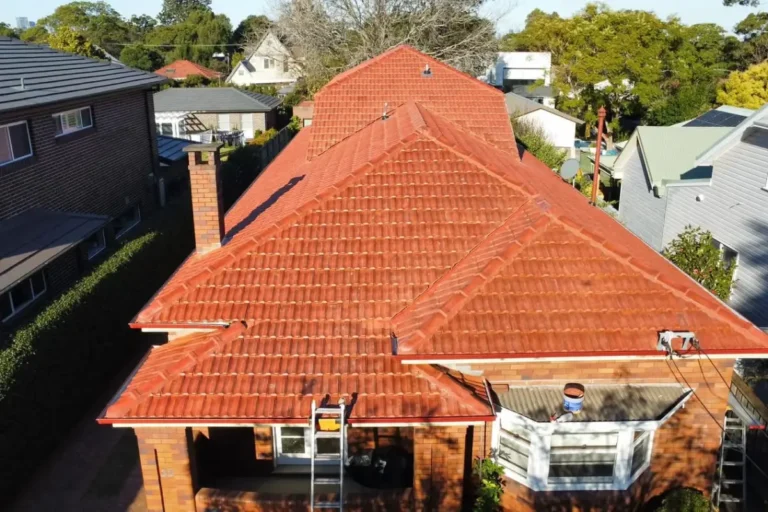 New cottage red tile roof on a brick home in Hunters Hill