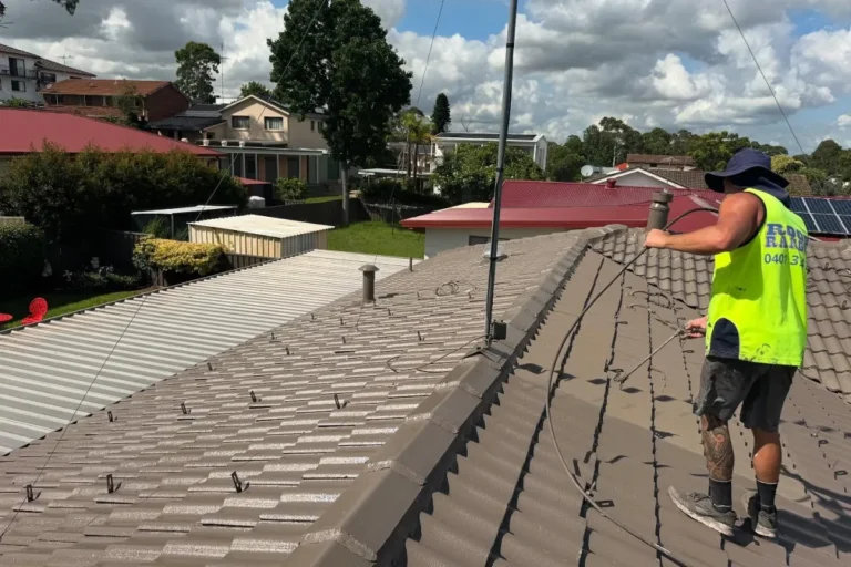 Roof Ranger working on a tiled roof restoration in St Clair